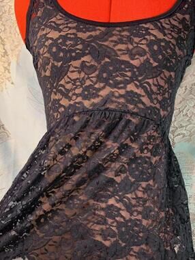 Babydoll navy lace whimsigoth coquette layering tank top!